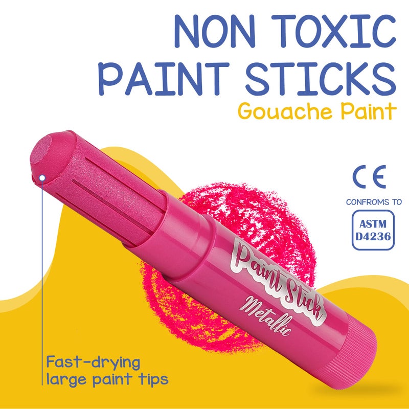Zenacolor Tempera Paint for Kids and Toddlers - 30 Large Paint Sticks - Washable, Solid, Non Toxic, Mess free Paint Set - Arts and Crafts for Kids - for Wood, Glass, Canvas, or Card painting - Image 3